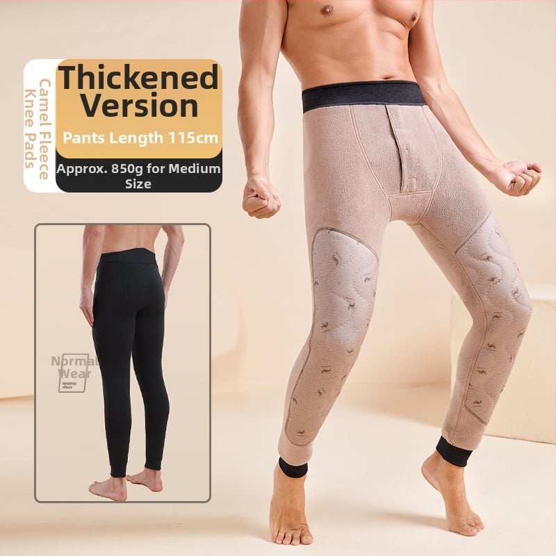 Pantaloni termici de iarnă pentru bărbați, trei straturi, căptușiți cu fleece, fără cusături, extra groși 501–600 g/m²