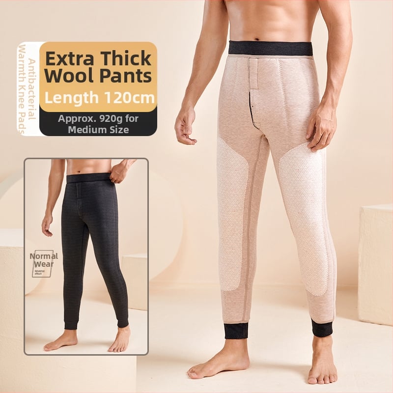 Pantaloni termici de iarnă pentru bărbați, trei straturi, căptușiți cu fleece, fără cusături, extra groși 501–600 g/m²