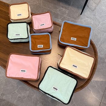 Geantă cosmetică din nylon, stil urban minimalist, geantă mică pătrată, organizator cosmetic de voiaj portabil, lansare vara 2025