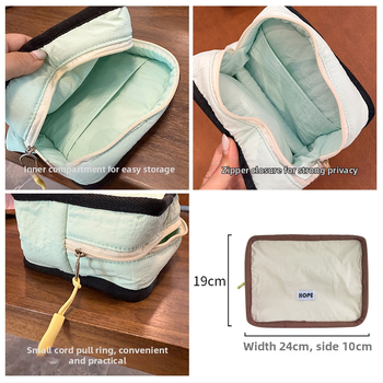 Geantă cosmetică din nylon, stil urban minimalist, geantă mică pătrată, organizator cosmetic de voiaj portabil, lansare vara 2025