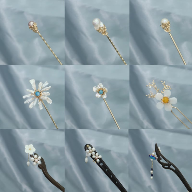 Accesorii pentru păr - agrafă cu perle, stil geometric simplu (Material: Perle; Stil: Simplu; Stilizare: Geometric; Ambalaj: Ambalaj independent)