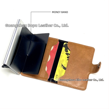 Ultra vékony PU bőrtok kártyákhoz RFID-blokkolással, lopás elleni védelemmel és könnyű mindennapi használatra.