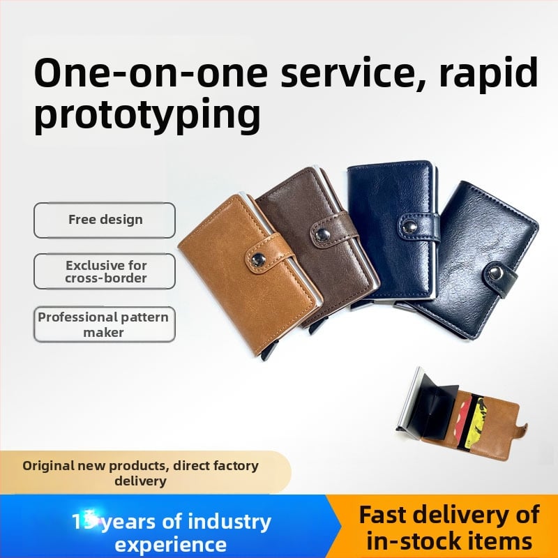 Ultra vékony PU bőrtok kártyákhoz RFID-blokkolással, lopás elleni védelemmel és könnyű mindennapi használatra.