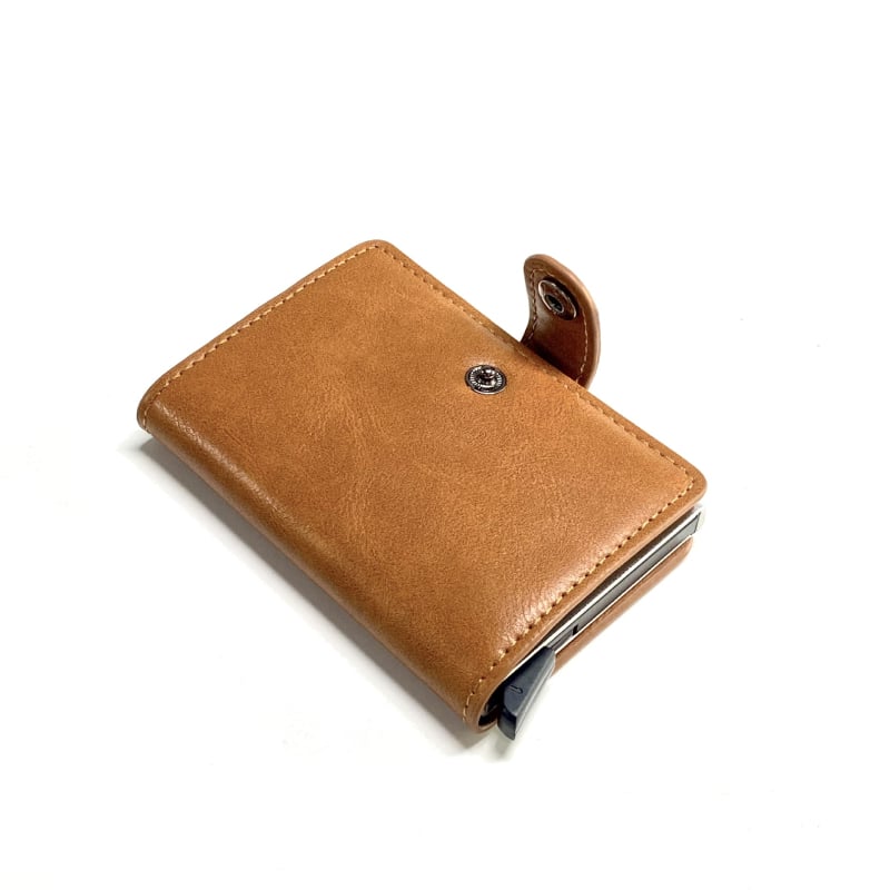 Ultra vékony PU bőrtok kártyákhoz RFID-blokkolással, lopás elleni védelemmel és könnyű mindennapi használatra.