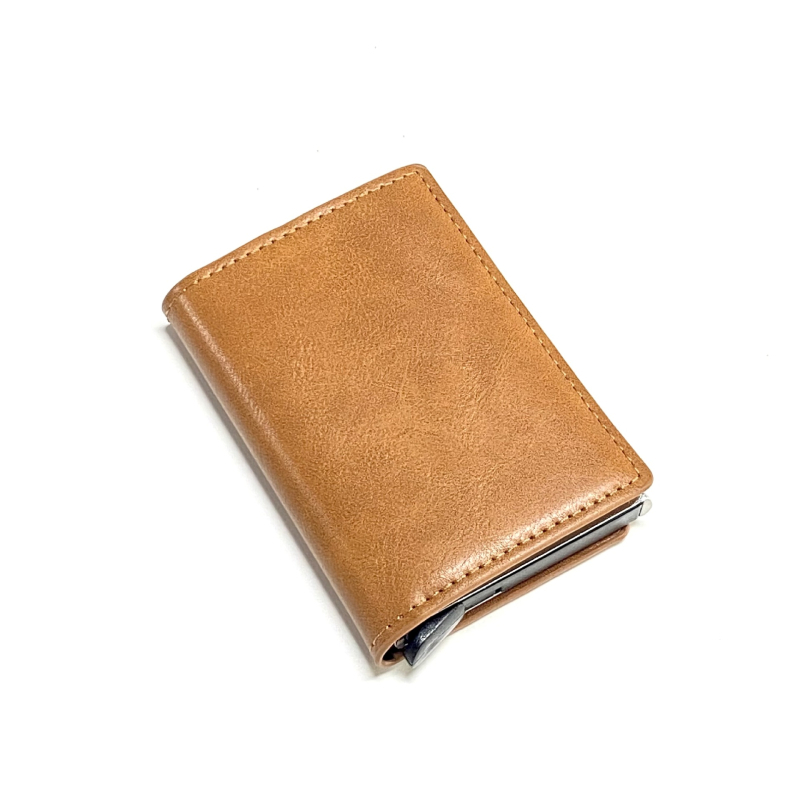 Ultra vékony PU bőrtok kártyákhoz RFID-blokkolással, lopás elleni védelemmel és könnyű mindennapi használatra.