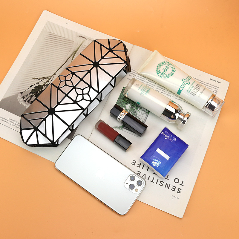 Geantă de machiaj PU - (Material PU, Formă orizontală pătrată, Închidere cu fermoar, Căptușeală din poliester)