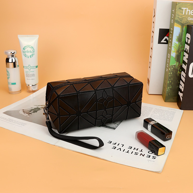 Geantă de machiaj PU - (Material PU, Formă orizontală pătrată, Închidere cu fermoar, Căptușeală din poliester)