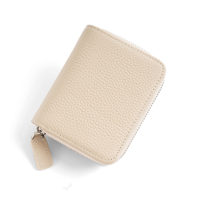 Modern Paul Ženski novčanik od prave kože, gradski minimalistički stil, jednobojni uzorak, vrhunski sloj goveđe kože, veliki kapacitet sa zipom