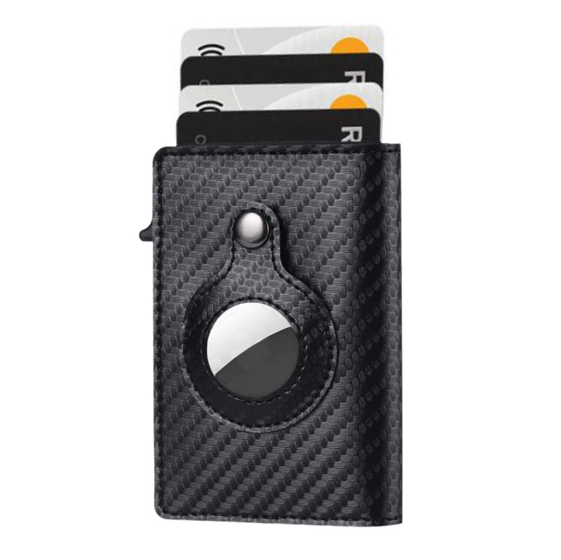 AirTag kártyatartó antitörzs védelemmel, valódi bőr (felső réteg), városi minimalista stílus, egyszínű mintázat (Anyag: Valódi bőr; Funkció: Anti-tolvaj védelem; Kompatibilitás: AirTag; Stílus: Városi minimalizmus; Minta: Egyszínű)