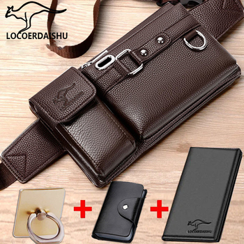 Férfi PU bőr derék táska, vízálló, poliészter bélés, utcai stílus, üzleti utazásokhoz