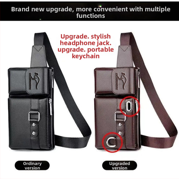 Férfi PU bőr derék táska, vízálló, poliészter bélés, utcai stílus, üzleti utazásokhoz