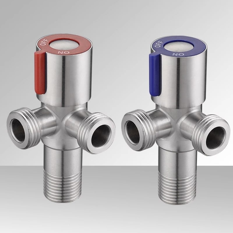 304 nerezová oceľová trojcestná uhlová ventil, 1-in 2-out, do steny, pre toaletu, ohrievač vody, kúpeľňu a kuchyňu