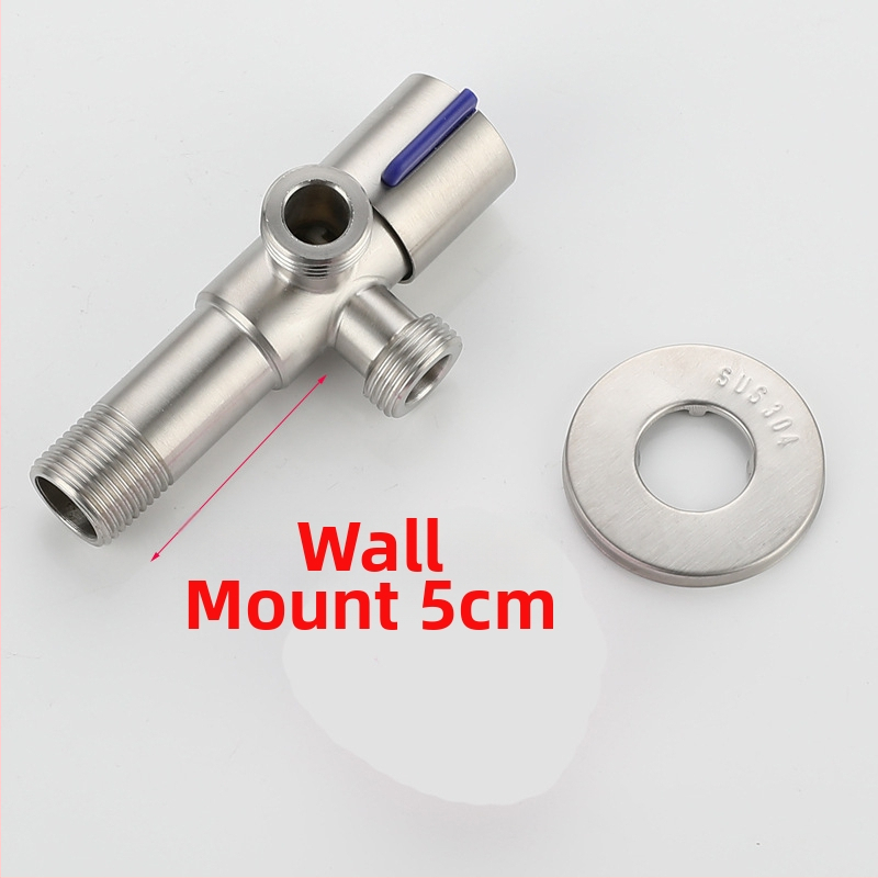 304 nerezová oceľová trojcestná uhlová ventil, 1-in 2-out, do steny, pre toaletu, ohrievač vody, kúpeľňu a kuchyňu