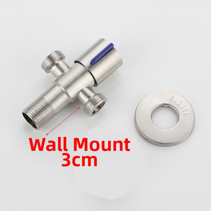 304 nehrđajući čelik trocestni kutni ventil, 1-in 2-out, ugradnja u zid, za WC, bojler, kupaonicu i kuhinju