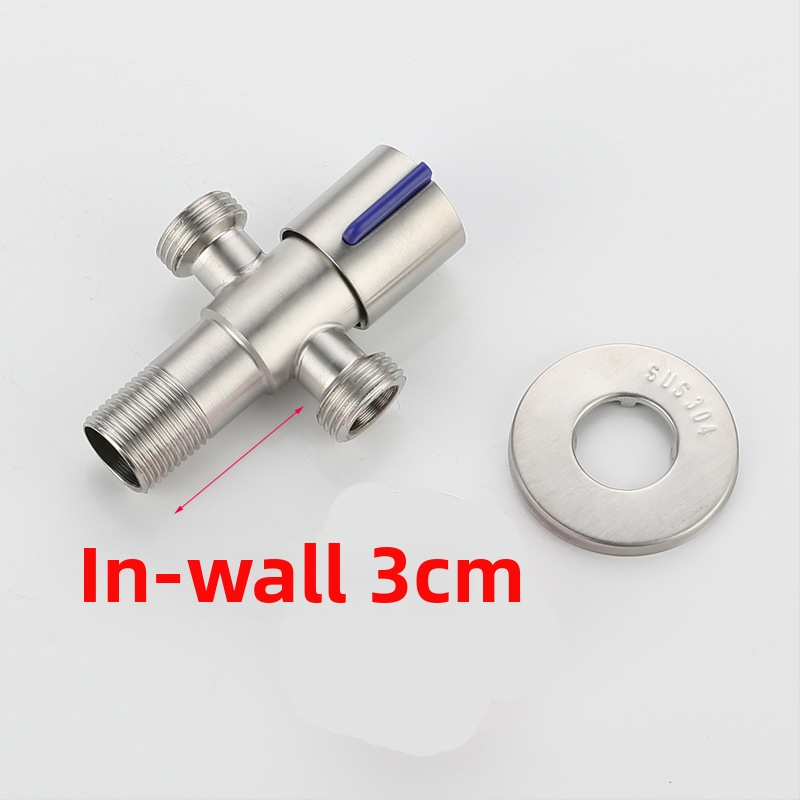 304 nehrđajući čelik trocestni kutni ventil, 1-in 2-out, ugradnja u zid, za WC, bojler, kupaonicu i kuhinju