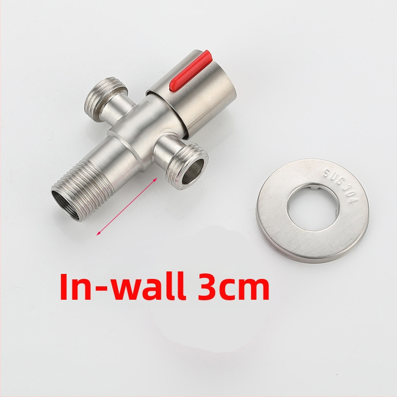 304 nehrđajući čelik trocestni kutni ventil, 1-in 2-out, ugradnja u zid, za WC, bojler, kupaonicu i kuhinju