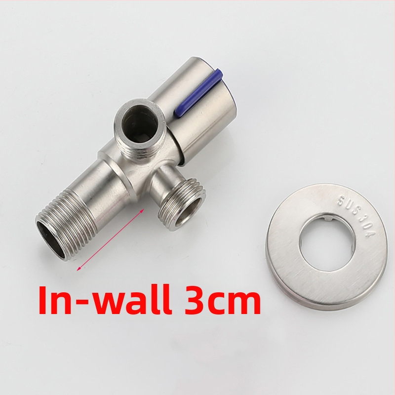 304 nehrđajući čelik trocestni kutni ventil, 1-in 2-out, ugradnja u zid, za WC, bojler, kupaonicu i kuhinju