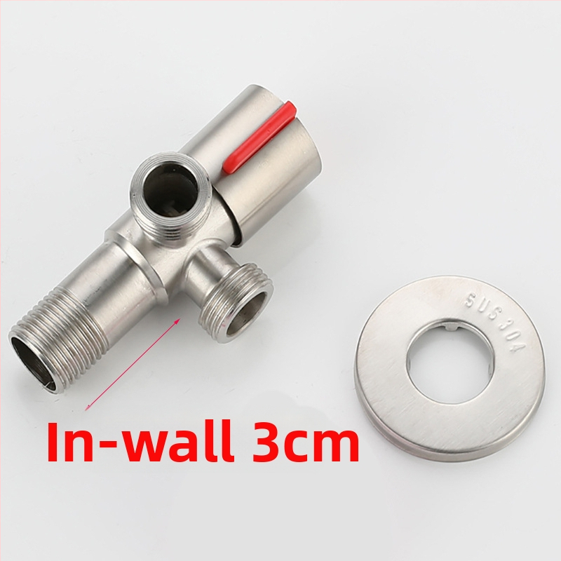 304 nehrđajući čelik trocestni kutni ventil, 1-in 2-out, ugradnja u zid, za WC, bojler, kupaonicu i kuhinju