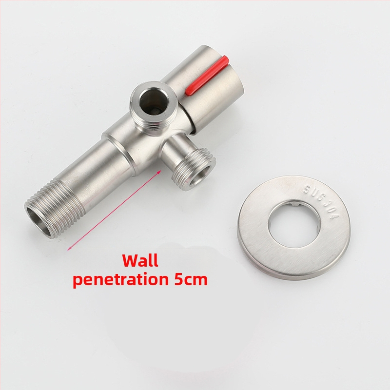 304 nehrđajući čelik trocestni kutni ventil, 1-in 2-out, ugradnja u zid, za WC, bojler, kupaonicu i kuhinju