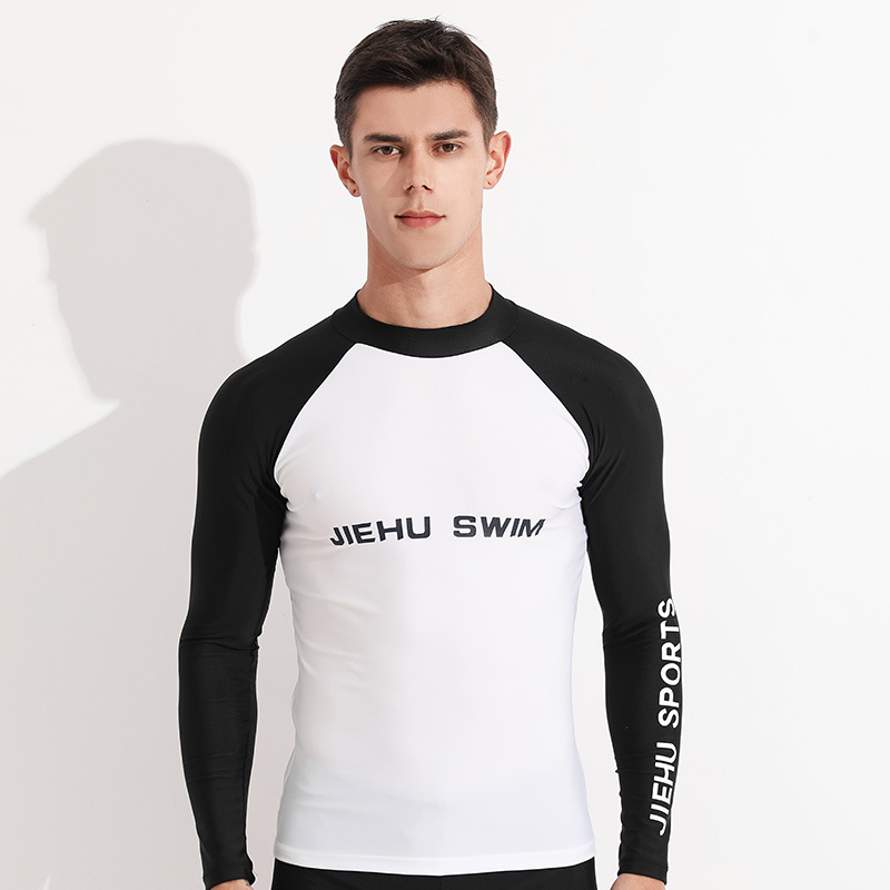 Costum de baie pentru bărbați cu mâneci lungi, uscare rapidă și protecție UV, set din două piese, material poliester-elastan (80–90% elastan), căptușeală poliester-elastan, 400 g