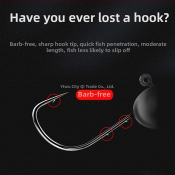 Cârlig de pescuit cu cap de plumb și design cu două fețe în spate