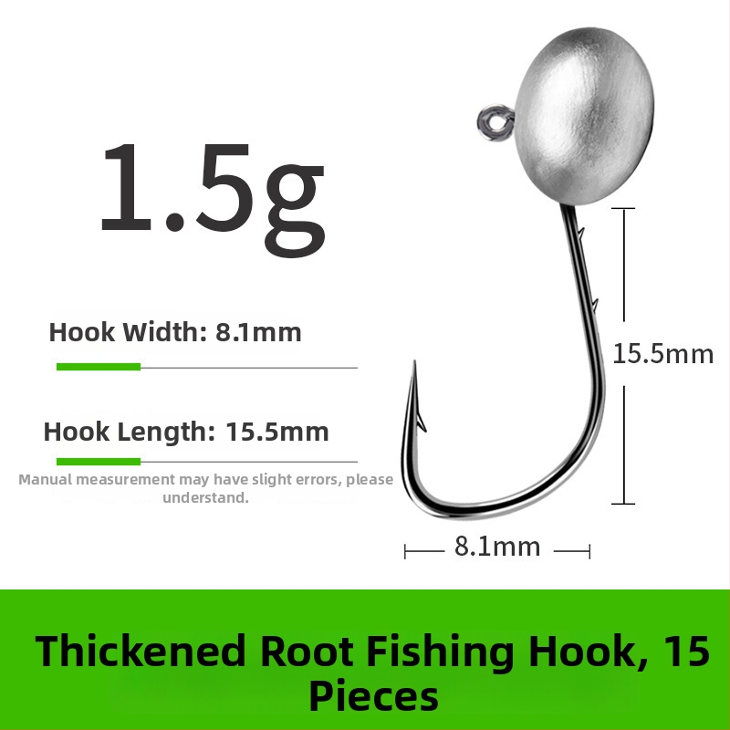 Cârlig de pescuit cu cap de plumb și design cu două fețe în spate