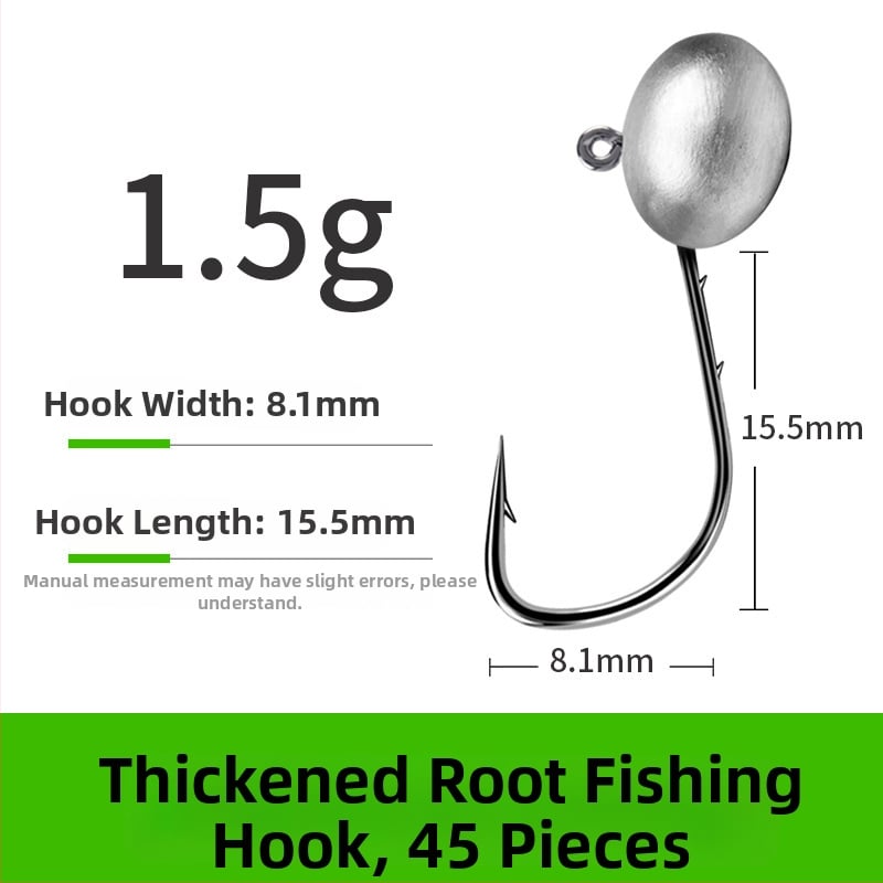 Cârlig de pescuit cu cap de plumb și design cu două fețe în spate