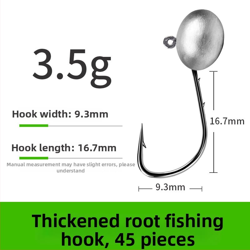 Cârlig de pescuit cu cap de plumb și design cu două fețe în spate