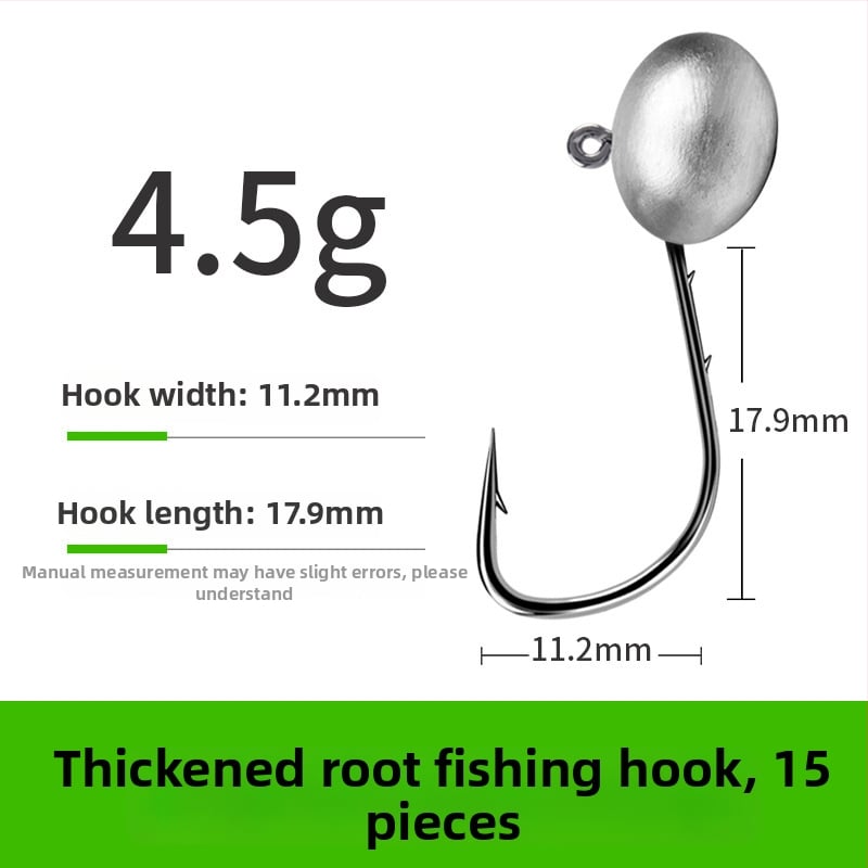 Cârlig de pescuit cu cap de plumb și design cu două fețe în spate