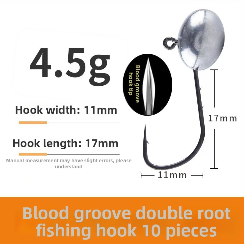 Cârlig de pescuit cu cap de plumb și design cu două fețe în spate