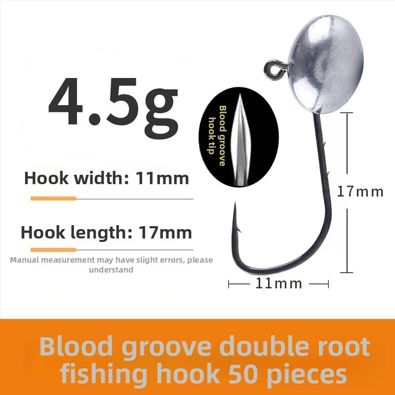 Cârlig de pescuit cu cap de plumb și design cu două fețe în spate