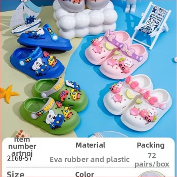 Sandale EVA pentru bebeluți și copii, unisex, talpă moale anti-alunecare, purtare în două moduri, design cu găuri de tip desen animat, stil Baotou, primăvara 2025