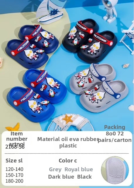 Sandale EVA pentru bebeluți și copii, unisex, talpă moale anti-alunecare, purtare în două moduri, design cu găuri de tip desen animat, stil Baotou, primăvara 2025