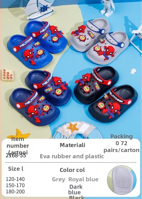 Sandale EVA pentru bebeluți și copii, unisex, talpă moale anti-alunecare, purtare în două moduri, design cu găuri de tip desen animat, stil Baotou, primăvara 2025