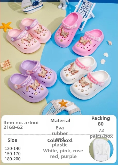 Sandale EVA pentru bebeluți și copii, unisex, talpă moale anti-alunecare, purtare în două moduri, design cu găuri de tip desen animat, stil Baotou, primăvara 2025