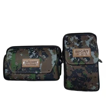 Férfi övtáska, Oxford anyag, terheléscsökkentés, vízszintes vagy függőleges négyszög alakú forma, bélés szintetikus bőrrel, irodalmi-nemzeti stílus