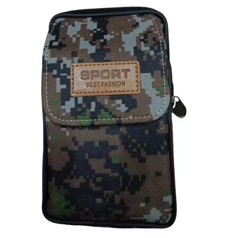 Férfi övtáska, Oxford anyag, terheléscsökkentés, vízszintes vagy függőleges négyszög alakú forma, bélés szintetikus bőrrel, irodalmi-nemzeti stílus