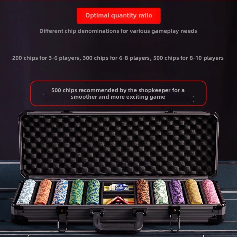 Texas Hold'em set clay pokerových žetónov s hliníkovým puzdrom, nerezová oceľ, pravouhlý dizajn, model YTH960467850261