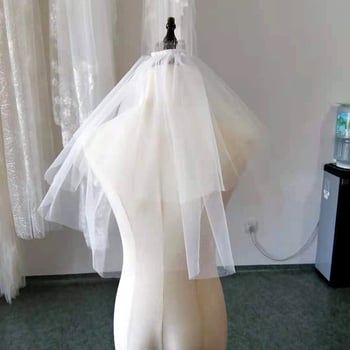 Νυφικός πέπλος, διπλού στρώματος απαλό διχτυωτό ύφος, πολυεστερικό νήμα, ατομική συσκευασία, δυνατότητα προσαρμογής