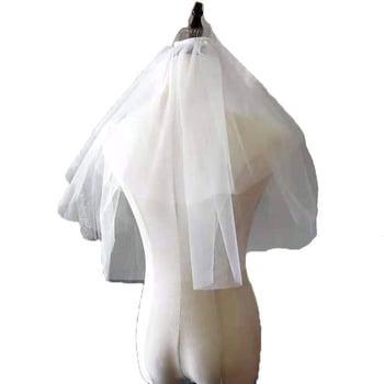 Νυφικός πέπλος, διπλού στρώματος απαλό διχτυωτό ύφος, πολυεστερικό νήμα, ατομική συσκευασία, δυνατότητα προσαρμογής