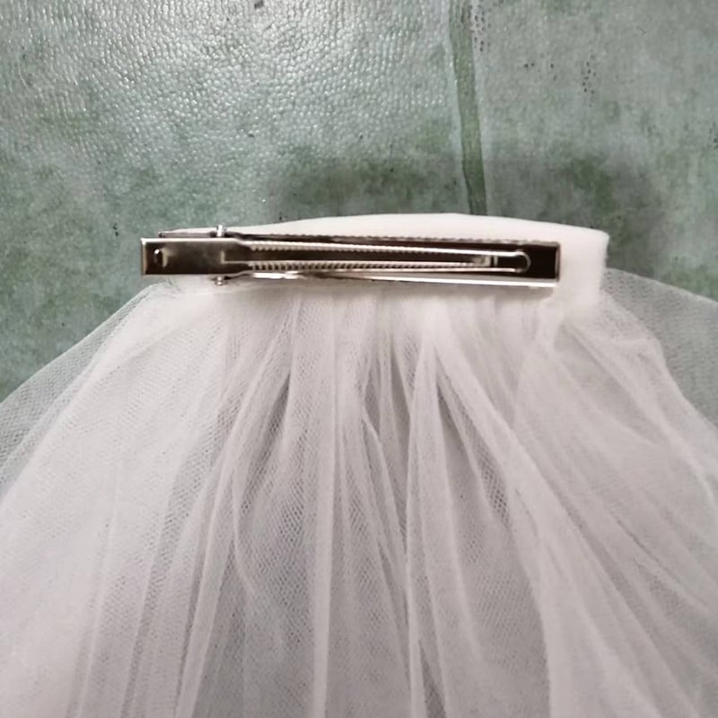 Νυφικός πέπλος, διπλού στρώματος απαλό διχτυωτό ύφος, πολυεστερικό νήμα, ατομική συσκευασία, δυνατότητα προσαρμογής