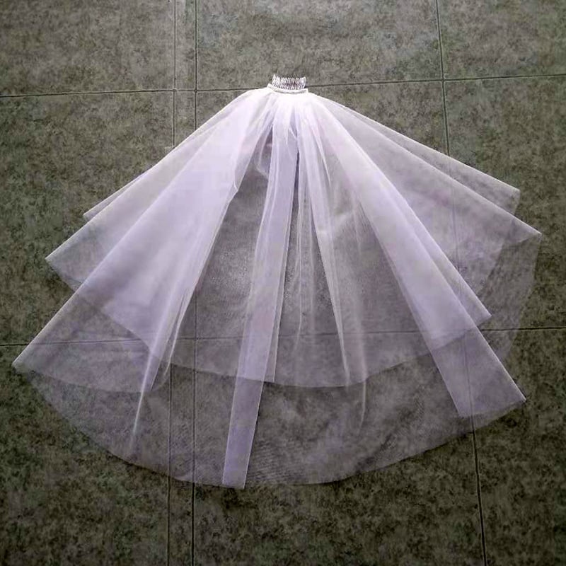 Νυφικός πέπλος, διπλού στρώματος απαλό διχτυωτό ύφος, πολυεστερικό νήμα, ατομική συσκευασία, δυνατότητα προσαρμογής