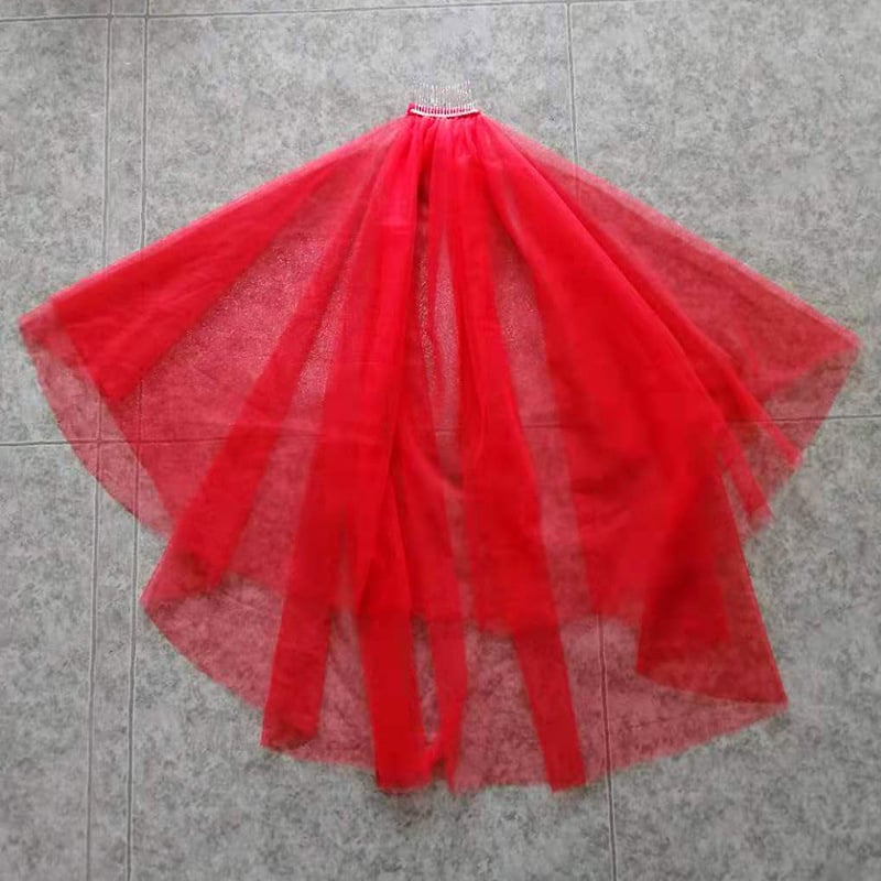 Νυφικός πέπλος, διπλού στρώματος απαλό διχτυωτό ύφος, πολυεστερικό νήμα, ατομική συσκευασία, δυνατότητα προσαρμογής