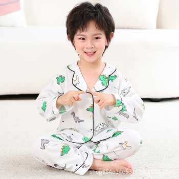 Pijamale de vară pentru copii, din bumbac 100%, unisex, ușoare, cu model desen animat, material ce evacuează umezeala