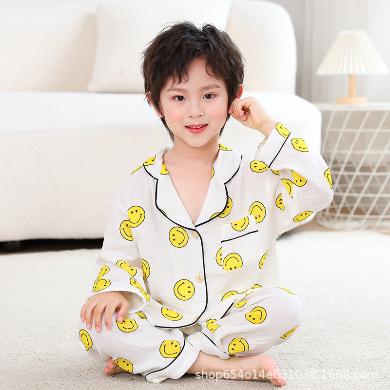 Pijamale de vară pentru copii, din bumbac 100%, unisex, ușoare, cu model desen animat, material ce evacuează umezeala