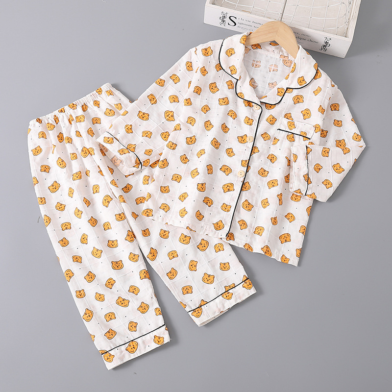 Pijamale de vară pentru copii, din bumbac 100%, unisex, ușoare, cu model desen animat, material ce evacuează umezeala