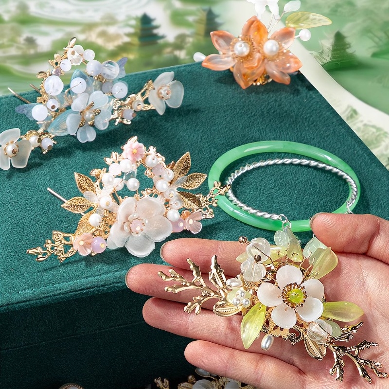 Set accesorii pentru păr pentru copii – agrașe metalice în formă de floare, lucrate manual, stil minimalist modern, ambalare individuală, lansare primăvara 2025