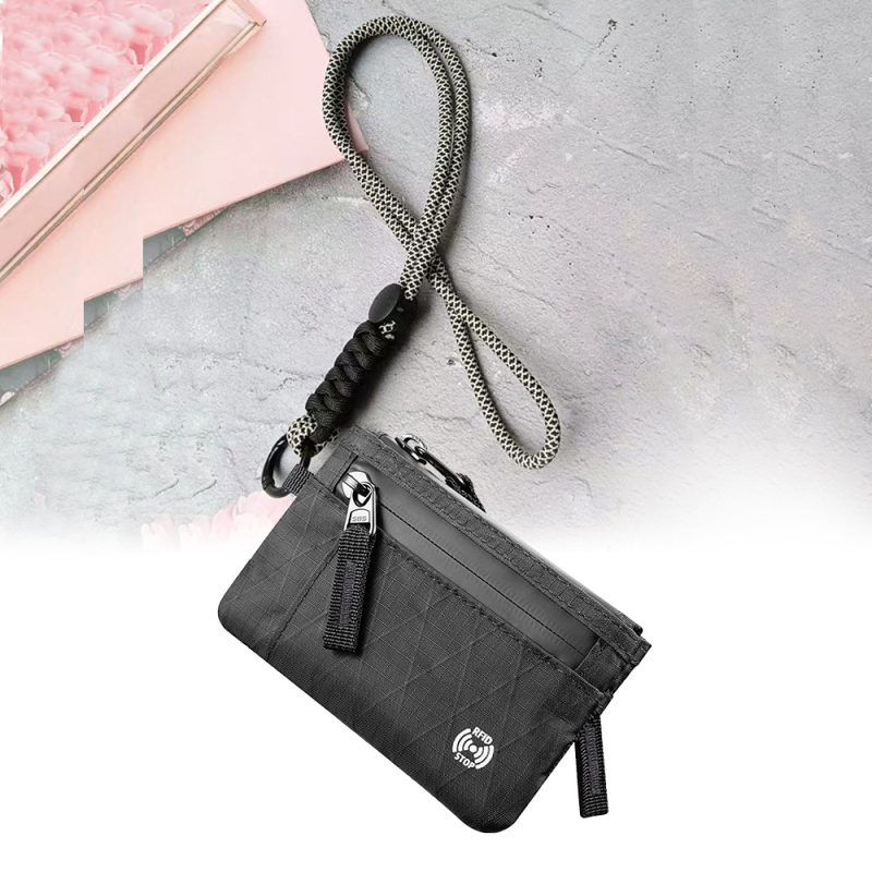 RFID novčanik za kovanice i kartice s naramenicom – X-Pac mini putni novčanik, najlon, zaštita od krađe, unisex
