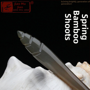 Щипка за коса от рог на як, ръчно издялана в етнически стил за дами, класическа