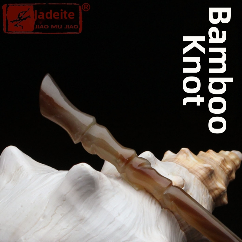 Щипка за коса от рог на як, ръчно издялана в етнически стил за дами, класическа